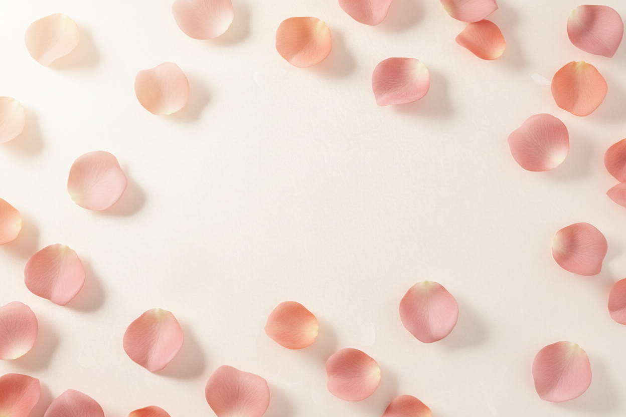 Fondo crema con pétalos